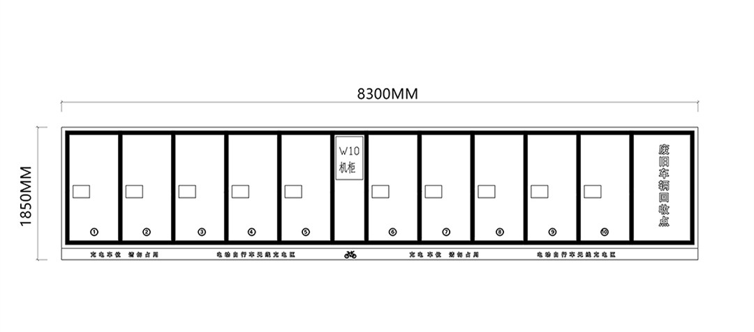 無線充電樁，一拖十，電動(dòng)自行車充電樁，電動(dòng)兩輪車無線充電